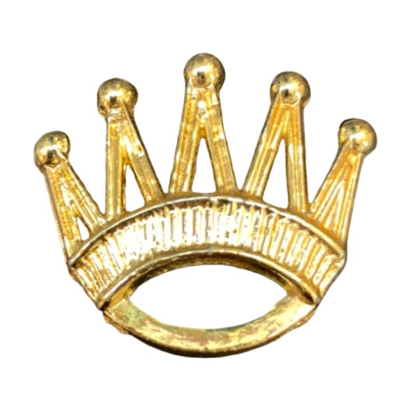 Vintage Whimsical Gold Plated Royal Crown Brooch